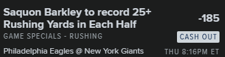cashtempobets's tweet photo. BEST Eagles Game Special 👀🏈 (1.85u)

Saquon 25+ Rush Yards Each Half

Eagles always start off on the ground, Giants allow the 4th most Yards Per Rush Attempt. Eagles also favored -7.5 just leans the script toward rushing the ball more.

He has had three disappointing games in a row but all three of those teams are much better defensively than the Giants anyway. 

What better time to show up against a great defensive matchup who also happens to be the team that traded him. 

In his return to New York last year he TORCHED them putting up 176 yards on 17 carries along with a TD. Barkley was the REASON the Eagles won last year and you best believe they WILL find a way to get him going. 

$50 to someone who LIKES = RTs if this misses (it won't)