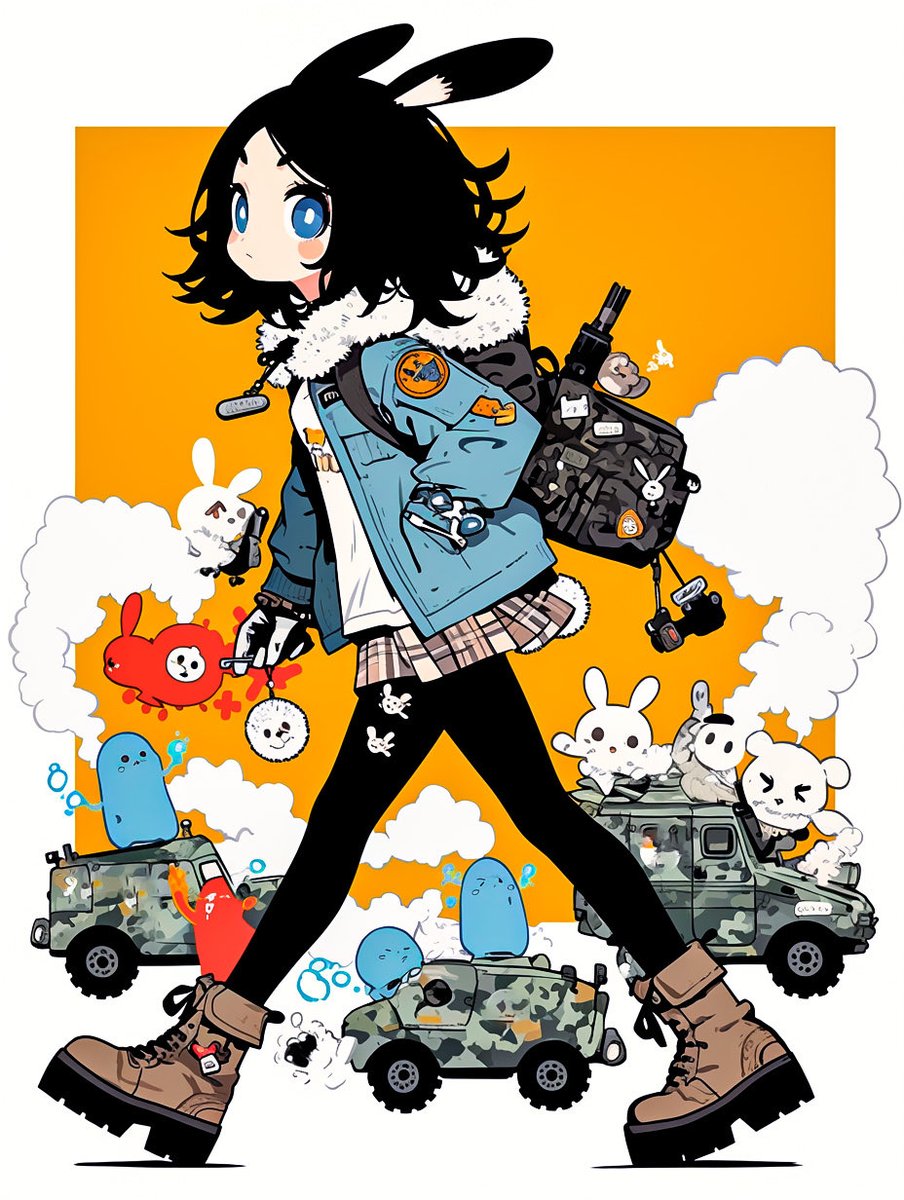 green_2_AI's tweet image. Military type bunny 1008

#AIart
