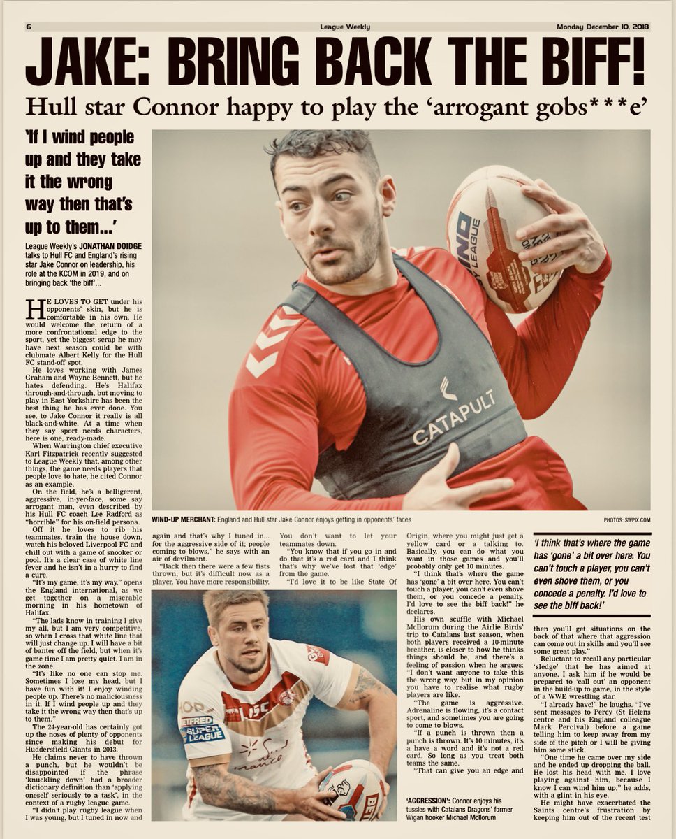 JonathanDoidge's tweet photo. Huge congrats to @leedsrhinos star Jake Connor on being named Man of Steel. Thoroughly deserved.
His award reminded me of one of the more colourful and enjoyable pieces Iβve had the pleasure of writing, back in 2018. #rugbyleague #manofsteel #bringbackthebiff https://t.co/7LPAJNlgC8