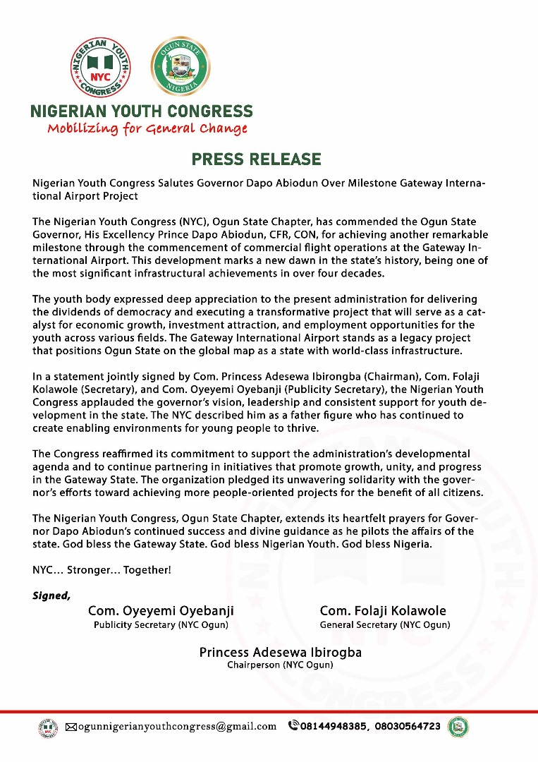 Nigerian Youth Congress tweet media