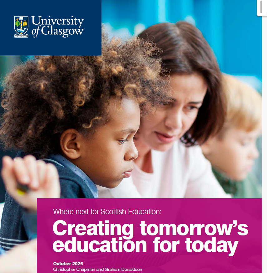 UofGlasgow's tweet photo. Experts at @UofGEducation are calling for immediate action to ‘future proof’ Scottish education.

In their latest paper, @ChrisChapmanGla &amp; @GHCDon warn that the sector is facing unprecedented challenges that could affect children’s futures.

More: https://t.co/9aD3CxglTK https://t.co/NXo6jxxh1S