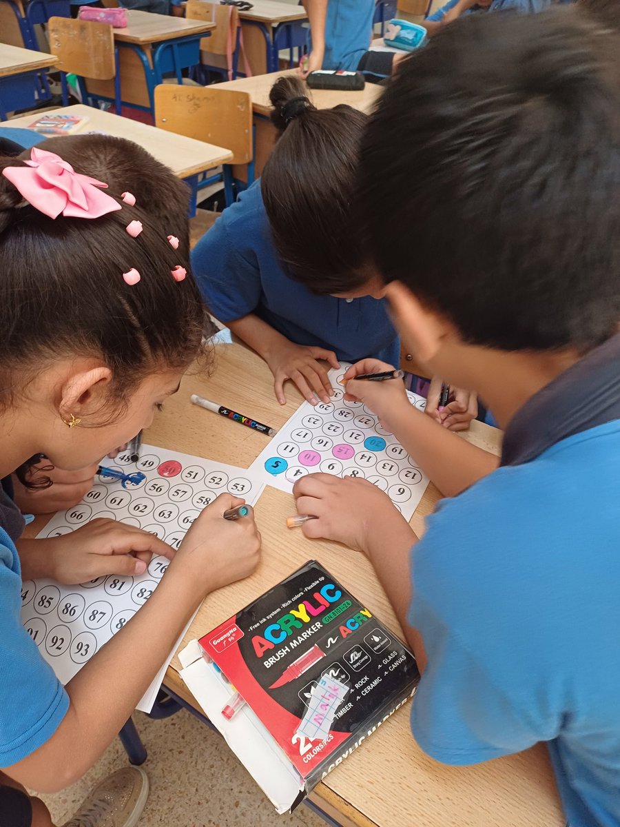 Grade 5 learners worked in groups to color the multiples of a certain number from 0 till 95. Then, they identified the common multiples and the least common multiple of 2 given numbers. <a href="/MakAishaSchool/">MakAishaSchool</a> <a href="/FawziehHn/">fawziehhnaini</a>