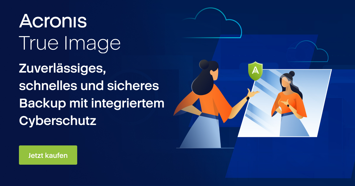 Acronis hat die Boxproduction für True Image (ehemals Cyber Protect Home Office) in Europa eingestellt, jetzt wird nur noch die Altware in den Lagern abverkauft. Schlagen Sie jetzt zu um bis zu 45% zu sparen solange der Vorrat reicht!
tinyurl.com/2b987aes