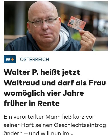 grouchkopp's tweet image. Hat er als Frau jetzt auch eine höhere #Lebenserwartung ? 🤣
Nun hat auch #Oesterreich seine(n) #Marla !