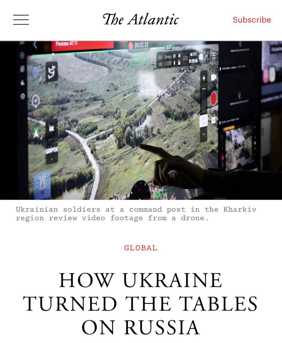 🇺🇦 Ukraine has a real chance to win a war of attrition, — Atlantic

➡️ Russia was counting on a quick breakthrough in the northeast, but key cities and logistical hubs remain under Kyiv’s control.

➡️ Despite the numerical superiority, enemy attacks on fortified positions do not