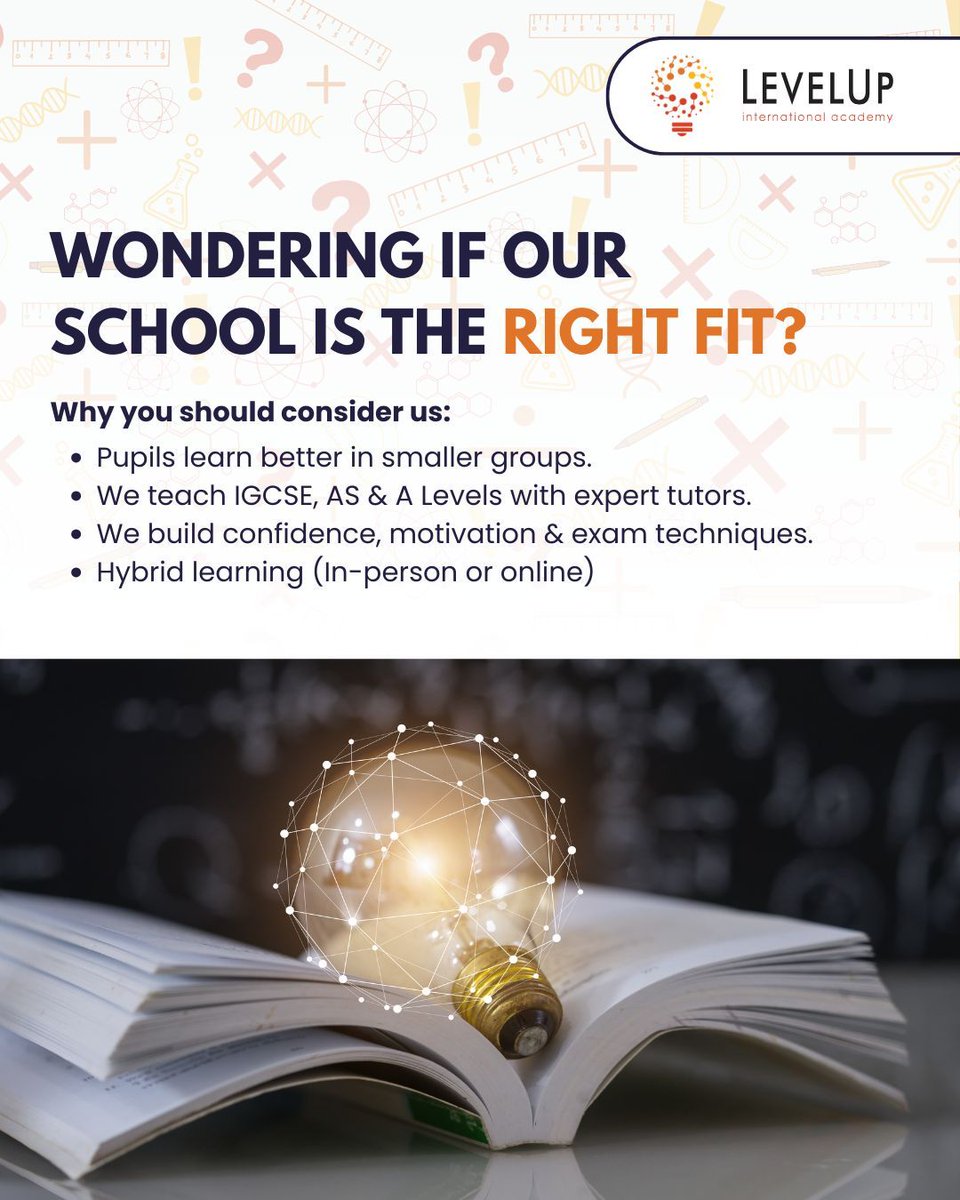 LevelupIA's tweet image. Still wondering if we’re the right fit?
📘 Small classes
🧠 Expert Cambridge tutors
🎓 Confidence, motivation, results
Online or in-person – we’ve got you.
#ialevelupsa #LevelUpTutors #StudySmarter #TutoringWorks
