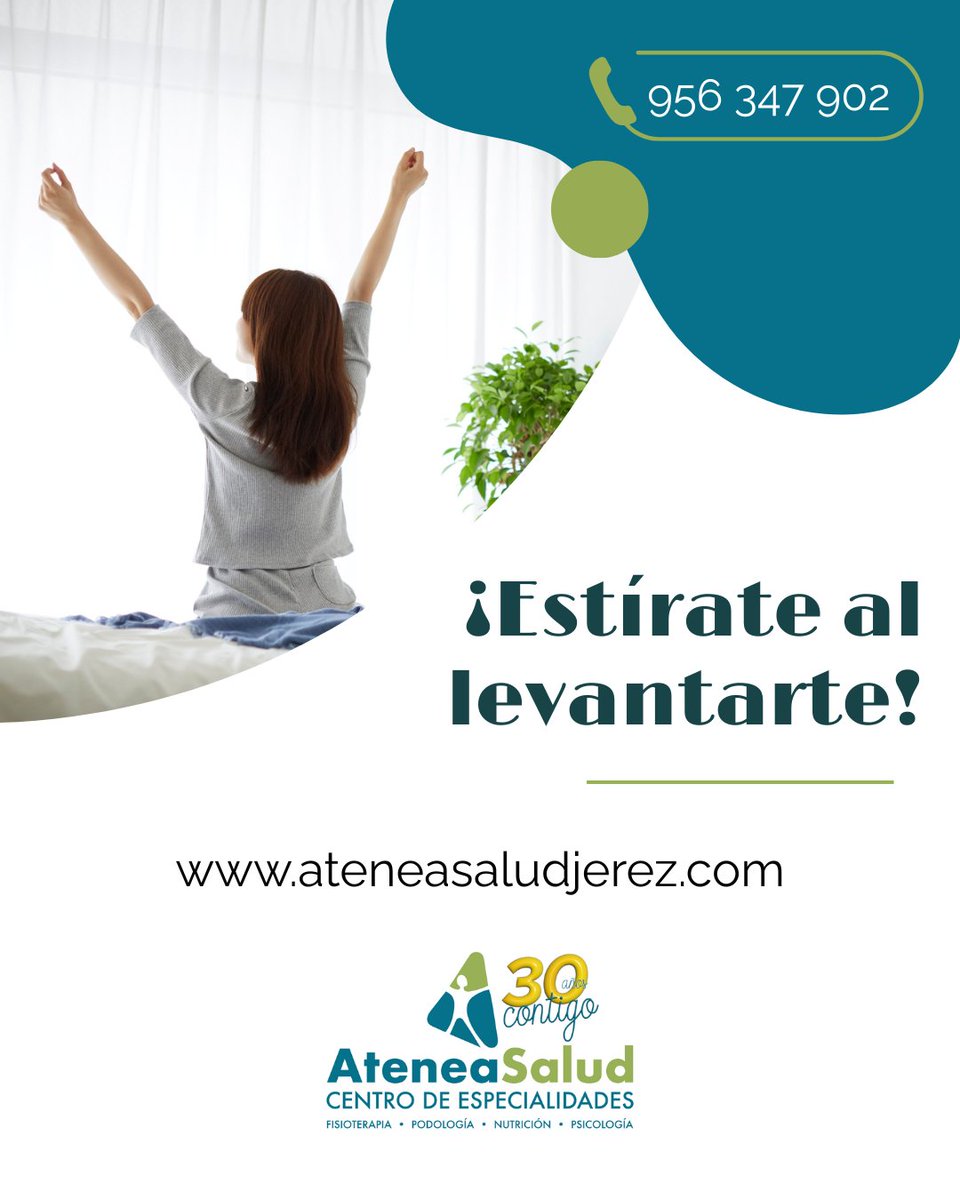 🧘‍♂️ Estírate al levantarte: unos minutos de movilidad previenen lesiones y rigidez.
¡Pequeños hábitos, grandes beneficios! 😉

📞 956 347 902 | 🌐 ateneasaludjerez.com