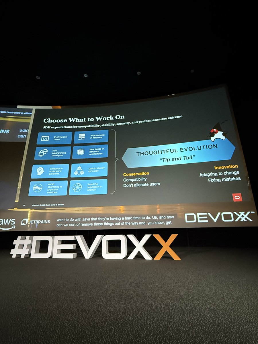arungupta's tweet image. Lots of innovation happening in @OpenJDK, all out in the open. @java has evolved over the last 30 years and will continue to meet your future app needs @gsaab at #Devoxx