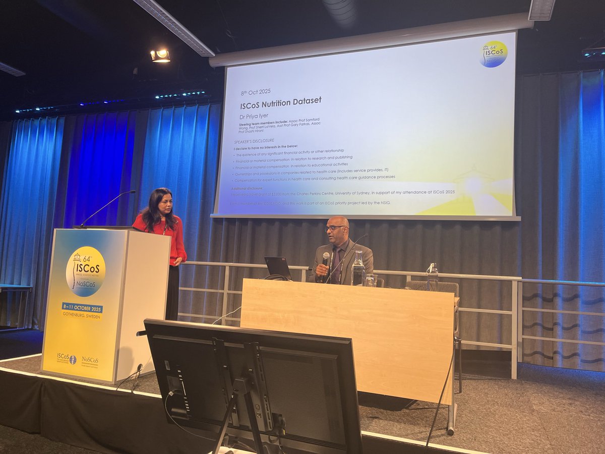 Dr Pyria Iyer sharing the nutrition dataset a key project for the iscos nutrition SIG