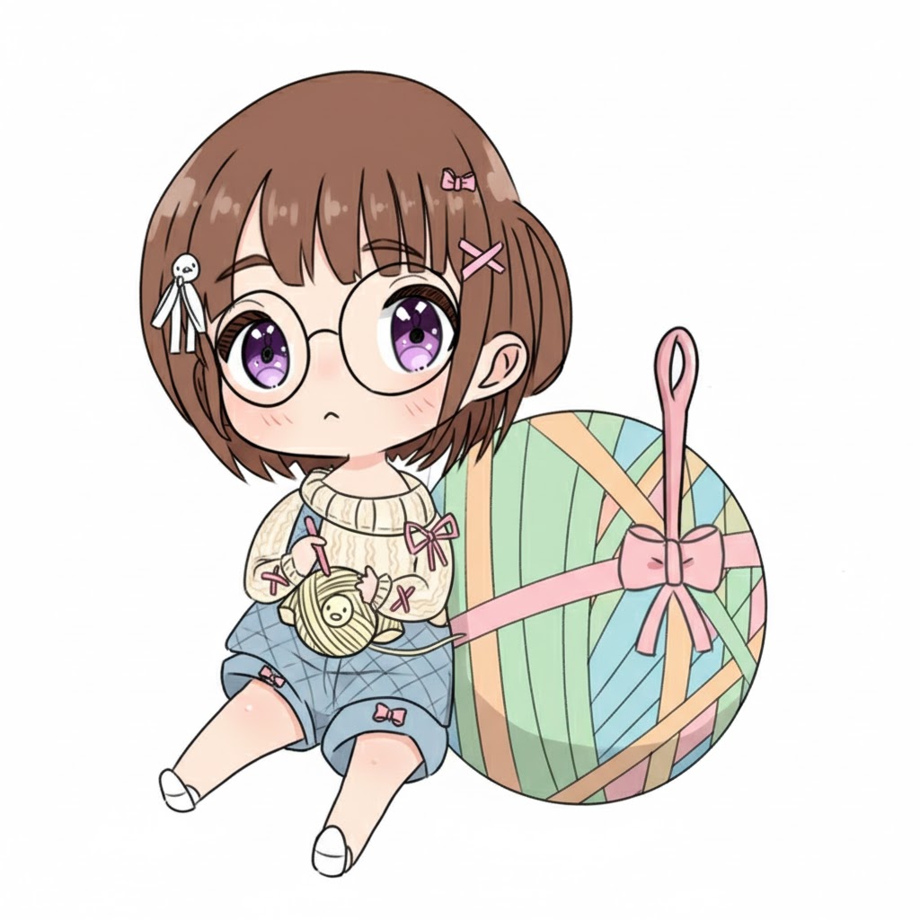 むぎゅっと可愛いちびキャラちゃん💗 
大きな毛糸玉に囲まれて、今日もこつこつ編み編み...🐰

完成が楽しみだね😆

今日もお疲れ様でした😊
 #ゆるいイラスト #kawaii #模写 #めがねっ娘 #ほっこり
