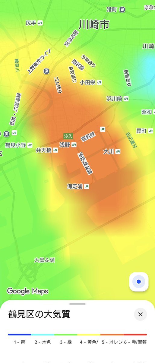 atikke_life's tweet image. #記録 #GoogleMap #大気質 #川崎市

2025/10/08　20:20