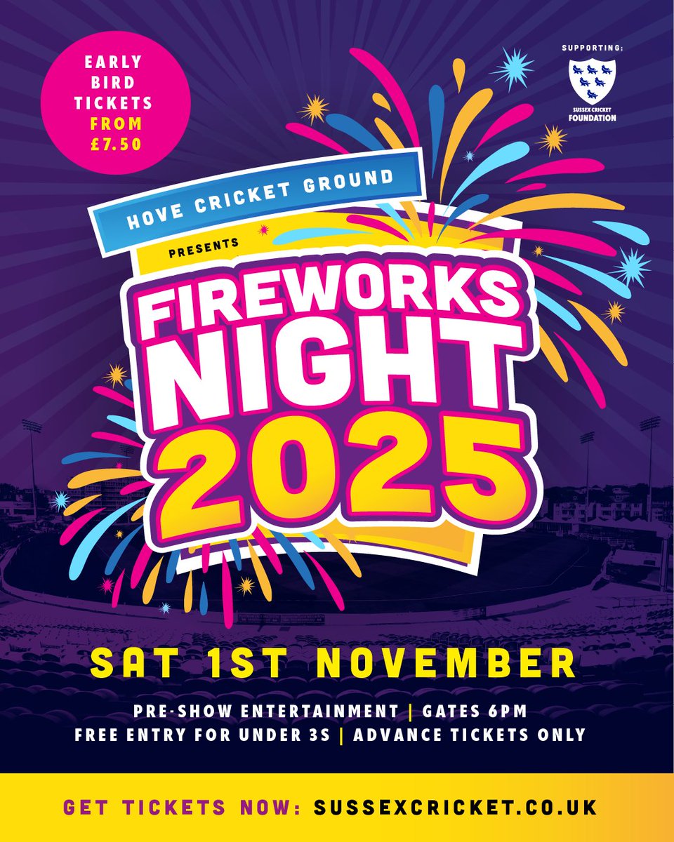 Whether you’re coming with family, friends, or as part of a group, this is the perfect way to celebrate Fireworks Night in Brighton &amp; Hove! 🎆

EARLY BIRD WINDOW ENDS TONIGHT! 🚨

Book now at the best prices: bit.ly/46SkCln