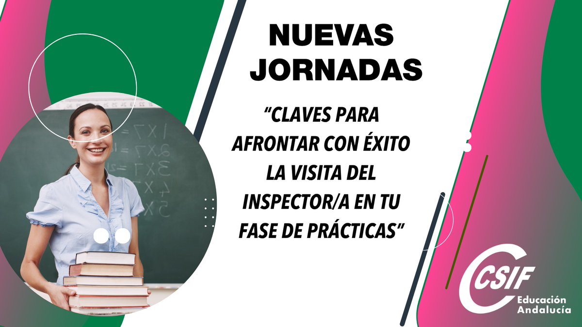 CSIFenseA's tweet image. 📢 WEBINAR | FASE DE PRÁCTICAS
“Claves para afrontar con éxito la visita del inspector/a”

Desde CSIF te ofrecemos jornadas tanto en horario de mañana como de tarde
🗓 Martes, 4 de noviembre 🕔 17:00 h
🗓 Martes, 11 de noviembre 🕔 11:00 h
💻 Online – Plataforma CSIF Formación
🟢…