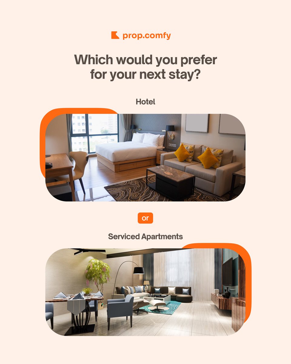 propcomfy's tweet photo. Why settle for less when you can have comfort, privacy, and style — all in one space?
But hey, we’ll let you decide 😉

Hotel or serviced apartment, what’s your pick?

#propcomfy #servicedapartments #hotelfeelathome https://t.co/8OR8lKy86W