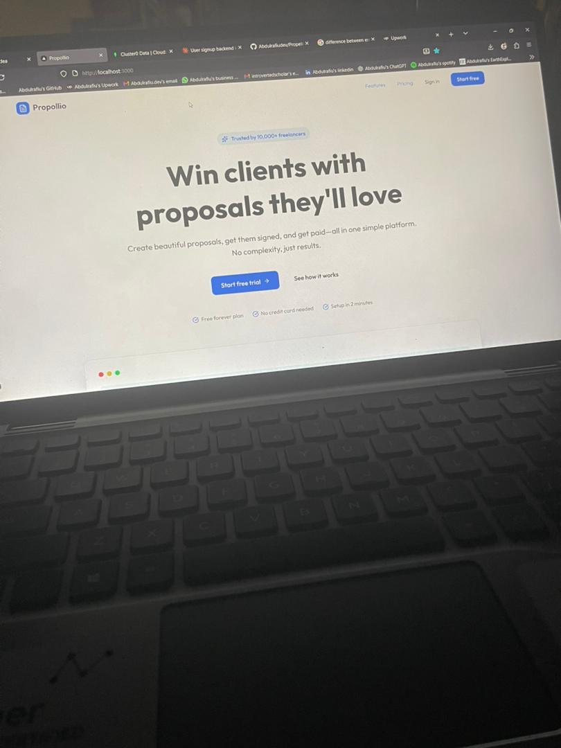 Abdulrafiu_dev's tweet image. 🚀 Making steady progress on my SaaS!
Just wrapped up the onboarding flow and dashboard layout. The goal? Help freelancers turn proposals into signed contracts — and get paid faster 💸
#buildinpublic #SaaS #Nextjs #Nodejs #IndieHackers