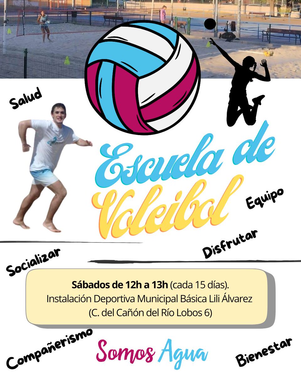 ¡Nueva e interesante actividad en #SomosAgua #Moratalaz! ¡Vente los sábados cada 15 días a jugar al voley con nosotr@s! Con <a href="/marcosdiaz77/">marcos🔻🇵🇸</a> como entrenador. ¡Te esperamos!