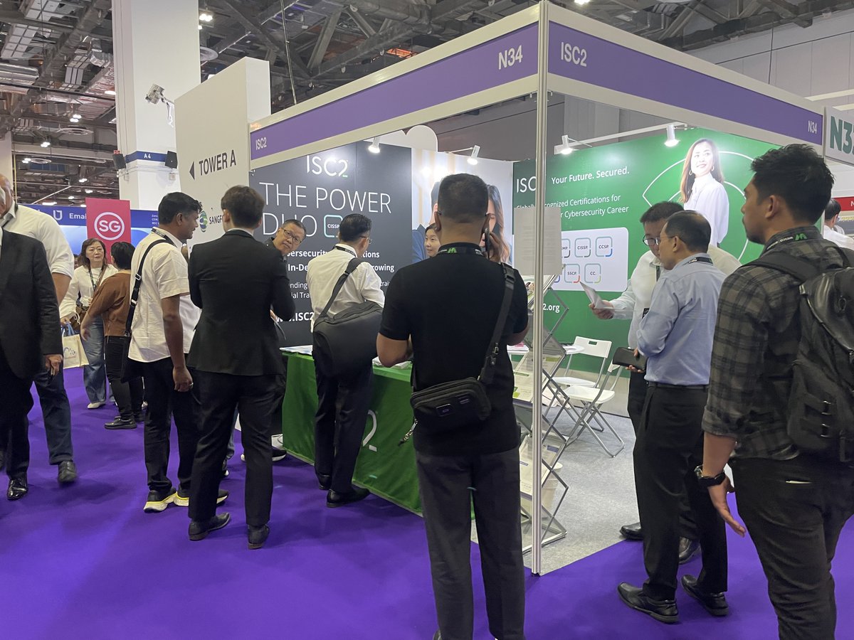 ISC2APAC's tweet image. It was a busy start at Tech Week Singapore! Visit us at Level 1, Cyber Security World, booth N34 and learn more about our certifications.
💡Attend our CGRC info session on Oct 9, 13:00-14:00 SGT at the AI and Cybersecurity Lab and earn CPE credits
#TechWeekSingapore2025