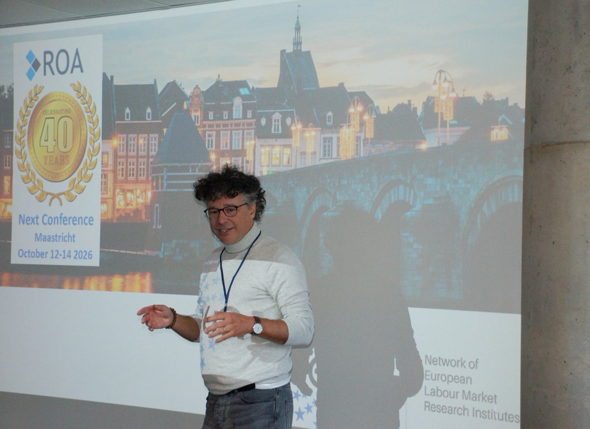 ibs_warsaw's tweet photo. The second day of the #ELMI_2025 Conference opened with a lecture by Michel Serafinelli on the impact of coal mining phase-out on the local labour market and an announcement of next year's #ELMI Conference in Maastricht at ROA. The celebration of labour market research continues! https://t.co/ybJ2UQ2A8f