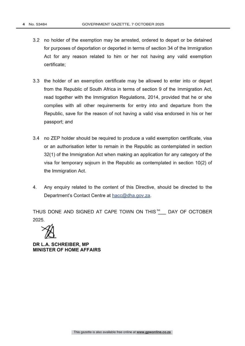 [Read] <a href="/HomeAffairsSA/">HomeAffairsSA 🇿🇦</a> has published a further directive in the saga of the ZEP permits. Our <a href="/ThebeNeruda/">Mr Hwacha</a> authored an article lamenting the seemingly endless extensions almost two years ago.

lnkd.in/gAgZXmCm

#HumanDignityHasNoNationality