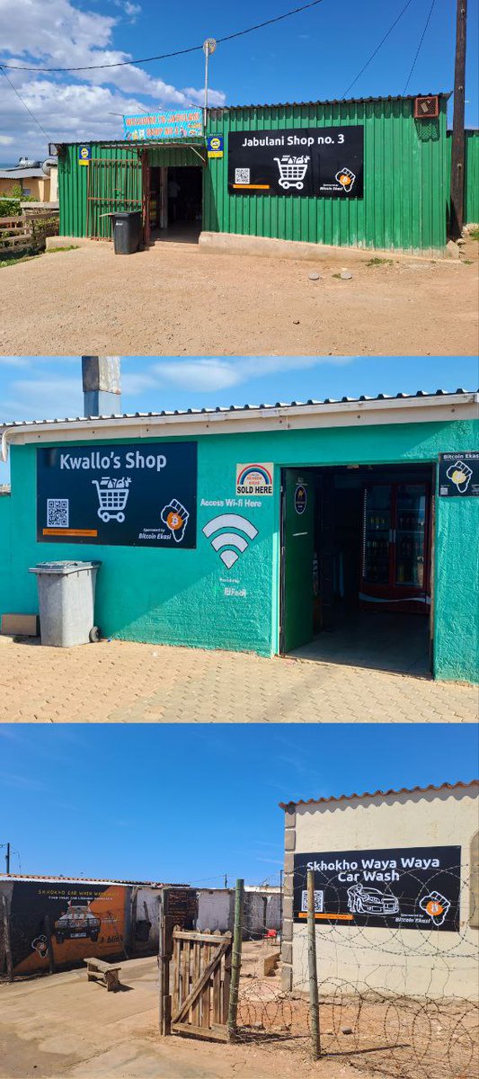 Bitcoin Ekasi (@bitcoinekasi) on Twitter photo We’ve started designing signage boards for shops in our Bitcoin Ekasi community that proudly accept Bitcoin payments.
These signs will help customers easily spot local businesses that are part of our circular Bitcoin economy where everyday people use Bitcoin in real life. We’ve started designing signage boards for shops in our Bitcoin Ekasi community that proudly accept Bitcoin payments.
These signs will help customers easily spot local businesses that are part of our circular Bitcoin economy where everyday people use Bitcoin in real life.