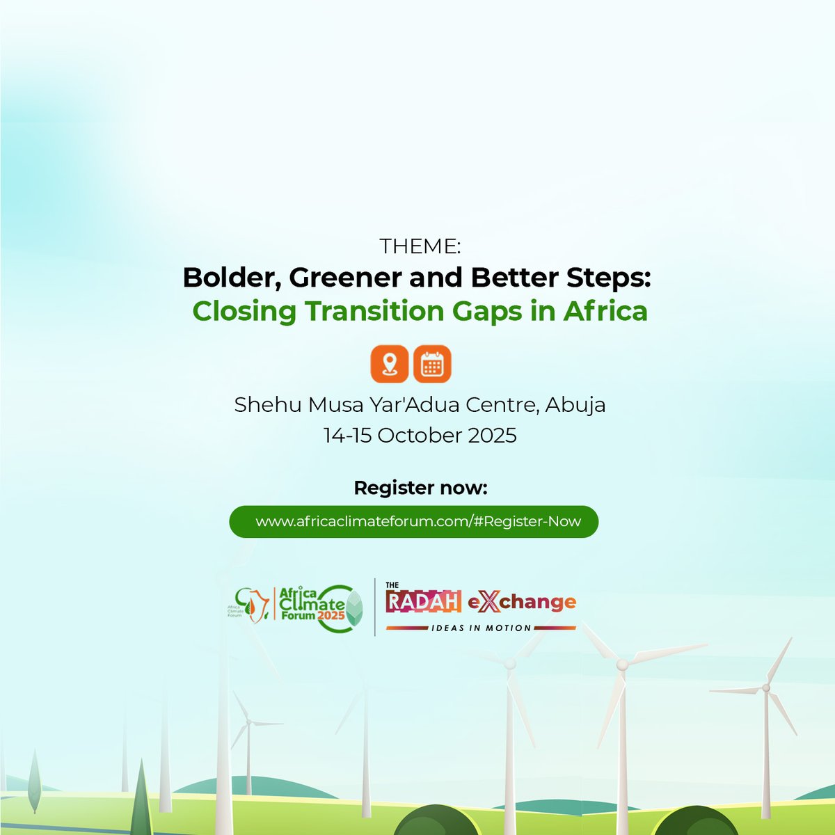 radahmedia's tweet photo. Let’s close these gaps together.
👉 Register now to join the conversation shaping Africa’s climate future:
🔗 https://t.co/Yn37tzaEa8
#ACF2025 #TheRadahExchange #IdeasInMotion #ClimateAction #ACF2025 #RadahMedia https://t.co/mb4ZzBVlvD