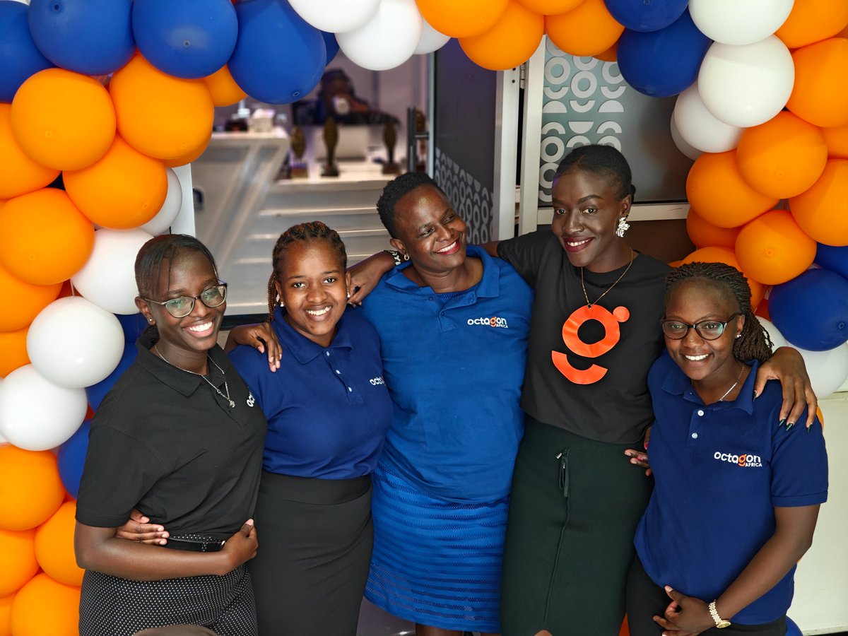 OctagonAfrica's tweet photo. Balloons, smiles, and stellar service! Celebrating Customer Service Week the Octagon Africa way. These are the cheerful faces dedicated to making your day brighter. We're excited to continue bringing our best to you!  #CSWeek2025 #OctagonAfricaTeam #ServiceExcellence https://t.co/CGdbYdT5Fq