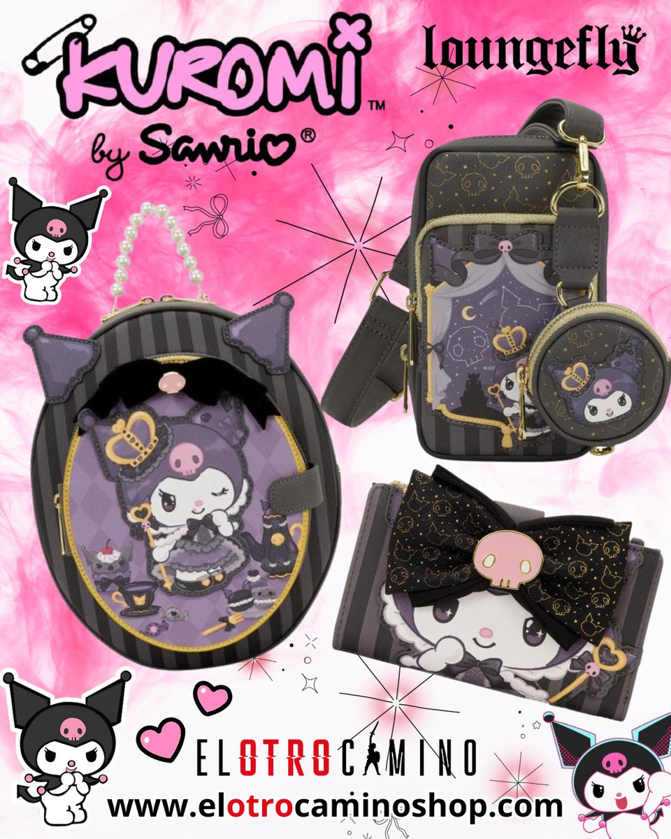 otrocaminoshop's tweet photo. 🖤✨ ¡La colección más oscura y adorable llegó a #ElOtroCamino! ✨🖤
Descubre los nuevos accesorios de #Kuromi x #Loungefly 💀🎀
Bolsos, carteras y más con todo el estilo dark cute que amas.
🛍️ Disponible en: https://t.co/K9wnMbyEkX
#Sanrio #ModaKawaii #Accesorios #BolsoKuromi https://t.co/npQB7gI1BZ