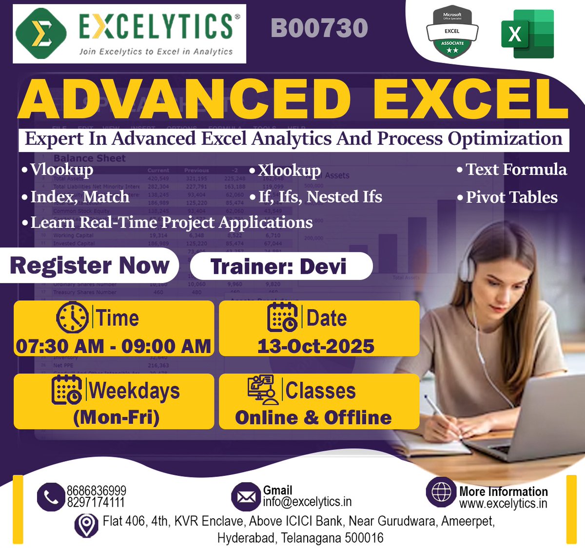 excelytics_info's tweet image. Hi,

Hope you are doing well, wanted to keep you posted that we have  Demo session Adv Excel on 10-Oct-2025 between 09:30AM-11:00AM by Mr. Hemanth 

 Registration Link : forms.gle/Nv5EApGdqDJzC2…

 WhatsApp Link : chat.whatsapp.com/GEOacRJtljh1tZ…

 Zoom Link : excelytics.info/B00729