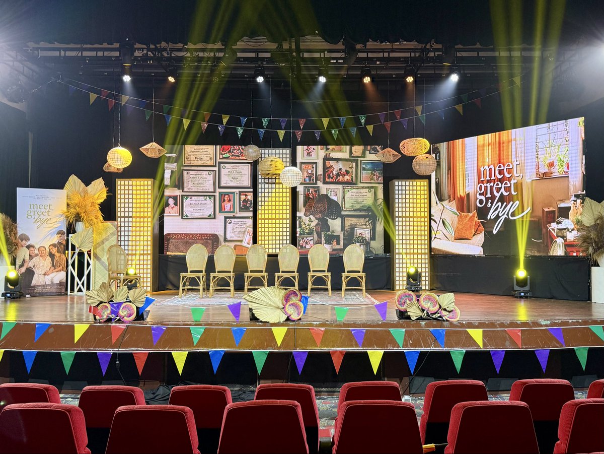 The stage is ready, the family is here, and the story is about to shine. We’re ready for the ‘Meet, Greet &amp; Bye’ Grand Media Launch 🥹

‘Meet, Greet and Bye’, starring Piolo Pascual, Joshua Garcia, Belle Mariano, Juan Karlos and Ms. Maricel Soriano. Exclusively in cinemas