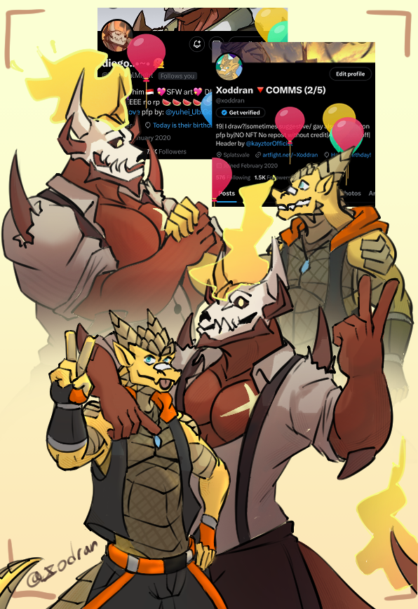 Happy birthday to me and <a href="/InfernalMight/">diego..•~• 🫠</a> !!!!!!!!!!!!!!! GIVE US ALL YOUR ATTENTION AND SHOWER US WITH GIFTS!!!