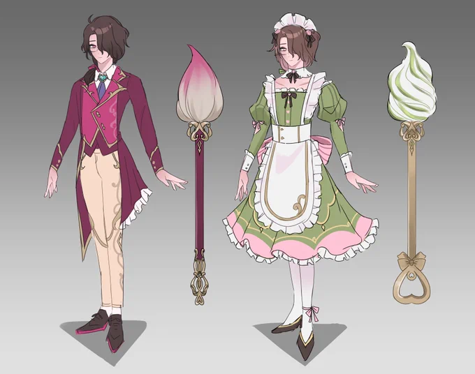 this was the design i came up with for cafe cuties i made a butler version but i'll draw that later...