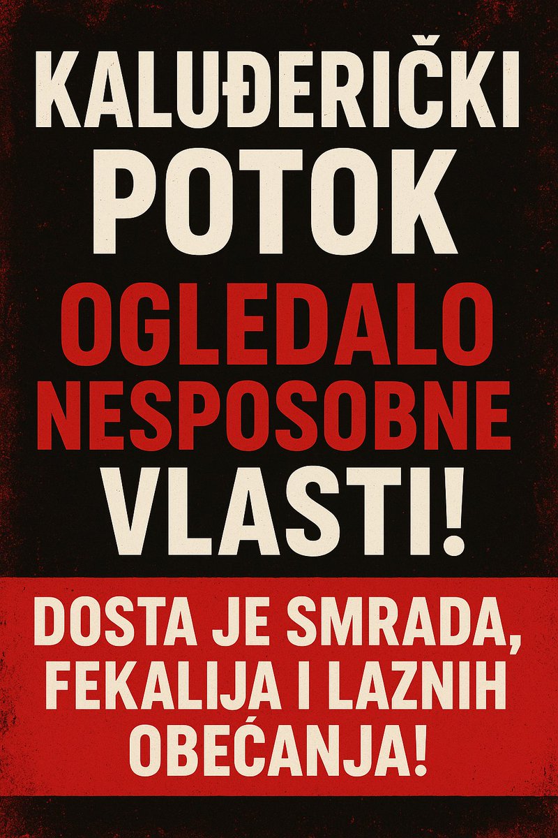 GogiGorane74's tweet image. Kaluđerički potok = sramota vlasti.
Trinaest godina obećanja, a mi i dalje živimo pored deponije i fekalija. Zahtevamo HITNU sanaciju!
Dok se u drugim delovima grada prave šetališta, u Kaluđerici imamo potok pun smeća i kanalizacije.
Dosta je ponižavanja – hoćemo rešenje odmah!!!