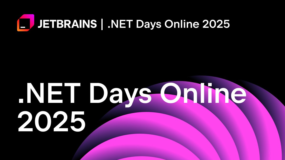 resharper's tweet image. 🚨 One hour to go! 🚨

📺 JetBrains .NET Days Online 2025
🤗 Open to all, welcome!
🎟 More info: jb.gg/DotNetDays2025

👉 youtube.com/watch?v=Srsnb7…

#dotnet #DotnetDays2025