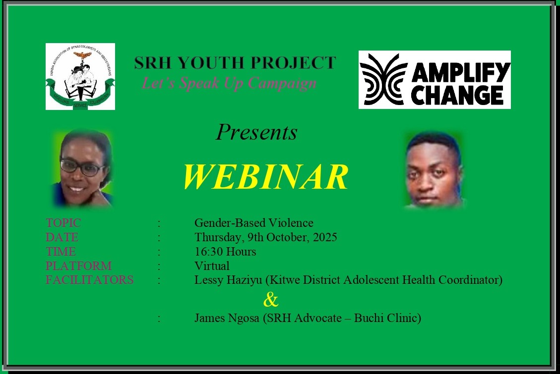 Join us as we discuss an important health topic: Gender-Based Violence. 

Date: Thursday, 9th October 2025
Time: 16:30 hours
Platform: Link to be provided

Together we can end Gender-Based Violence across communities.
<a href="/amplifyfund/">AmplifyChange</a> 
#ZAGOSavingLives