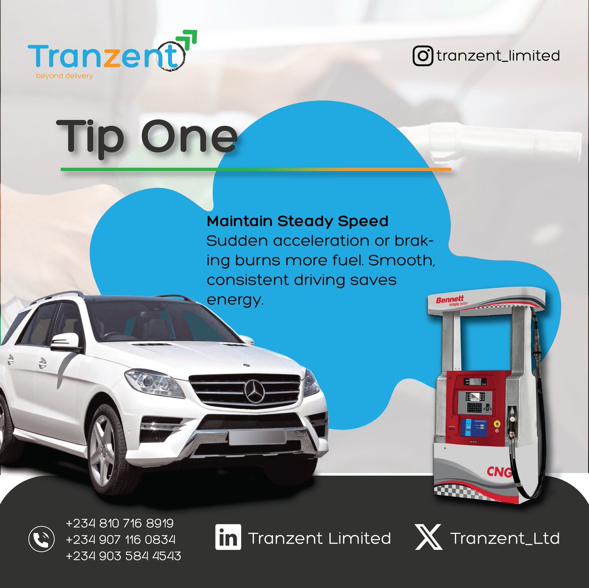 Tranzent_Ltd's tweet image. Save fuel. Save money. Drive smarter. 🚘💨
Check out Tranzent’s latest Fuel Efficiency Tips and make every litre count!
#Tranzent #FuelEfficiency #SmartDriving #BeyondDelivery