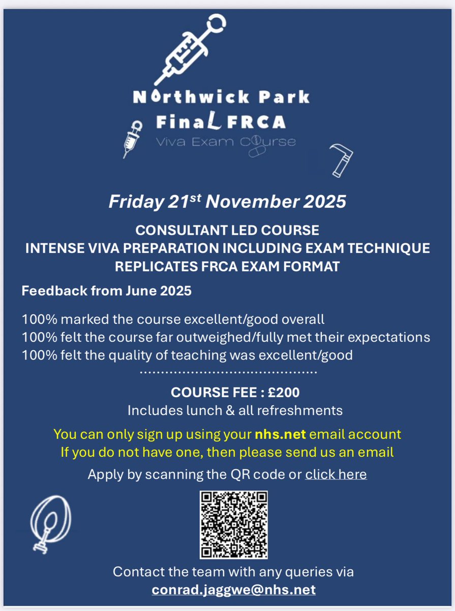 oldandbaffled's tweet image. FRCA final approaching. Panic levels rising ? Fear not - and sign up. Great course senior faculty @LNWH_NHS @Anaes_Residents @RCoANews