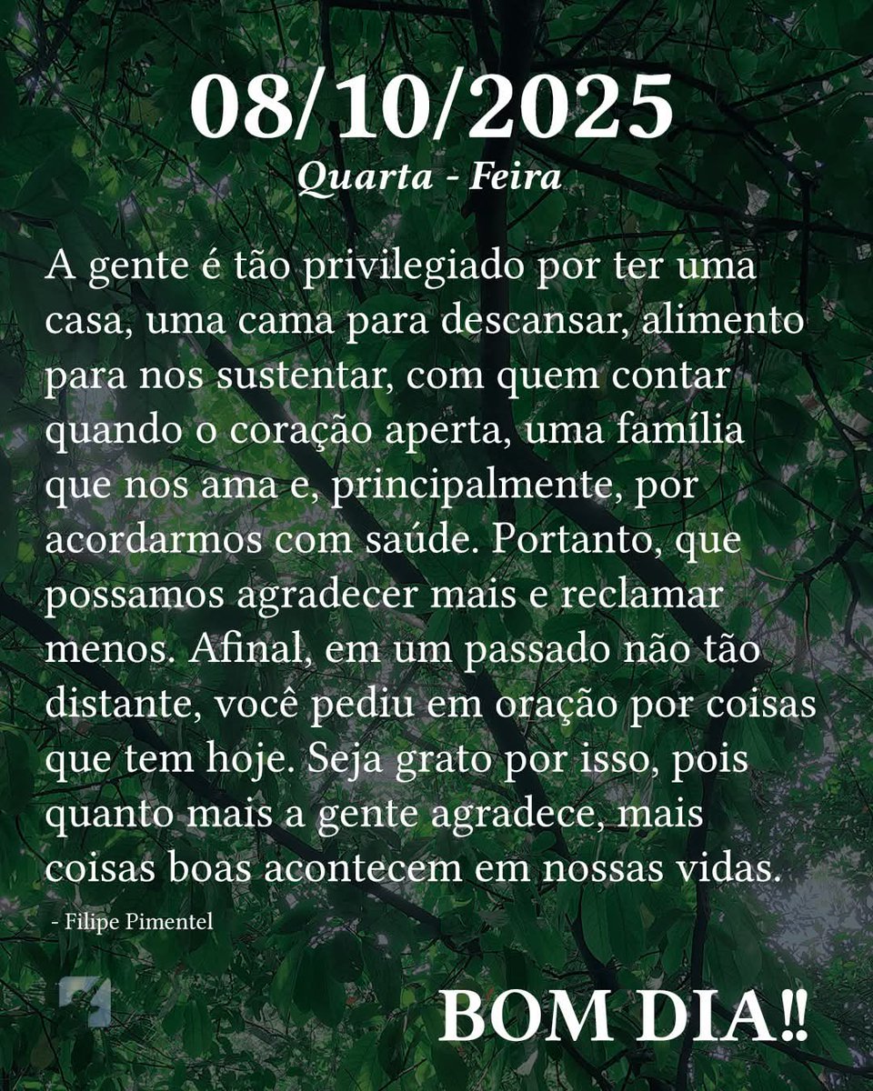 Bom dia galerinha, abençoada quarta-feira para nós 🇧🇷🙏.