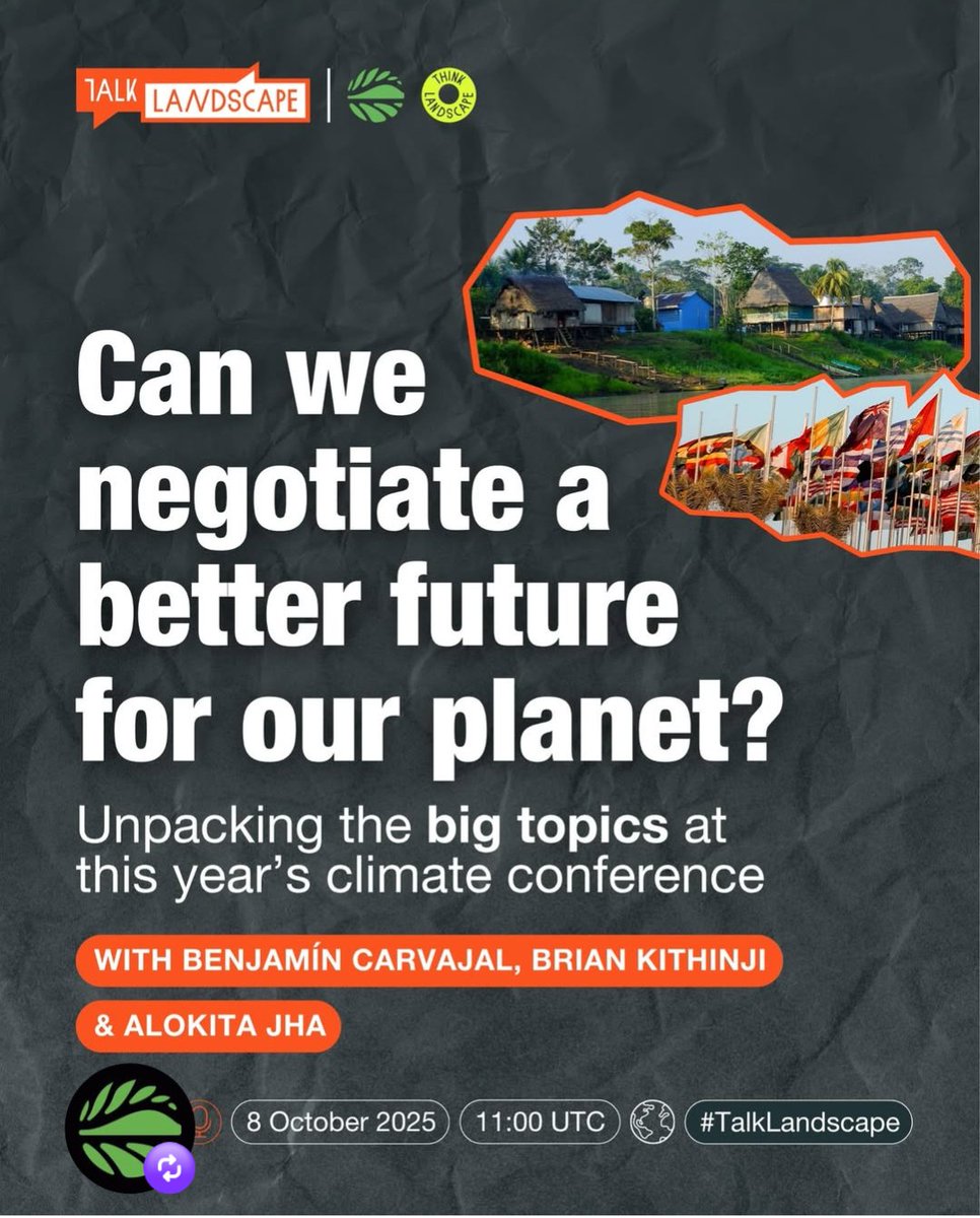 Policy Action Initiative (PAI) (@policyguild) on Twitter photo Can we negotiate a better future for our planet?
Join the next episode of #TalkLandscape at 2PM (EAT) by the Global Landscapes Forum featuring Alokita Jha, Benjamin Carvahal, and our Executive Director Brian Kithinji <a href="/briankith/">Brian Kithinji</a>. Can we negotiate a better future for our planet?
Join the next episode of #TalkLandscape at 2PM (EAT) by the Global Landscapes Forum featuring Alokita Jha, Benjamin Carvahal, and our Executive Director Brian Kithinji <a href="/briankith/">Brian Kithinji</a>.