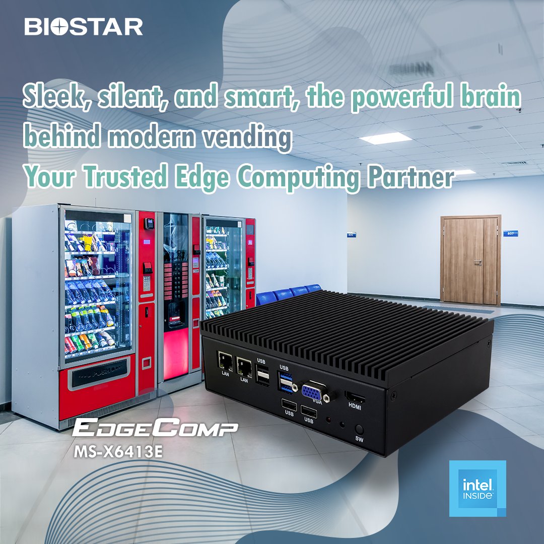 BIOSTAR_Global's tweet photo. The EdgeComp MS-X6413E features a fanless design that ensures smooth, reliable performance in any environment and boasts exceptional energy efficiency.🔋
Know more:
https://t.co/G7KkdDwlz5
#BIOSTAR #intel #fanless #SmartRetail #kiosksolution https://t.co/eJq50KPnHU