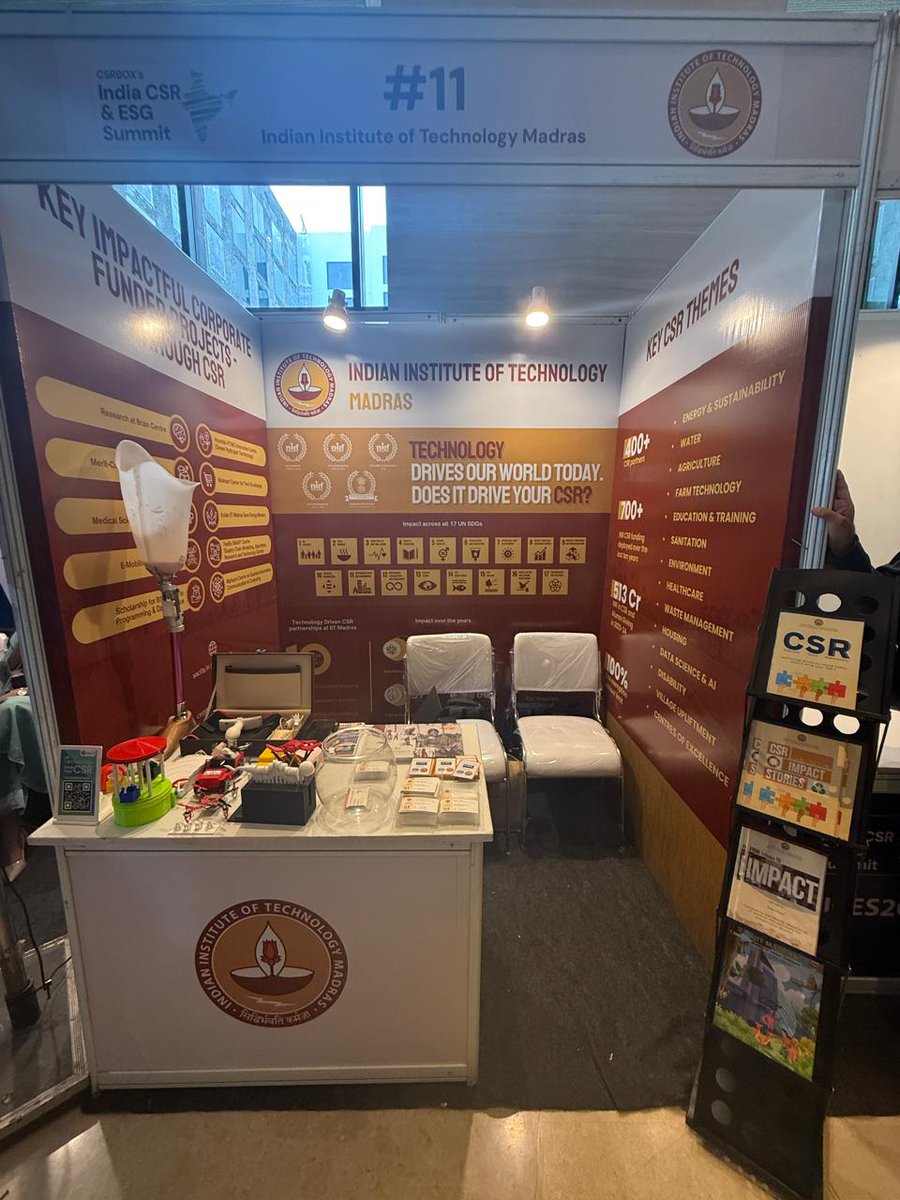 DeanacrIITM's tweet image. We’re delighted to be part of the 12th edition of India CSR &amp;amp; ESG Summit by @csrboxorg , happening from 7th–9th October 2025!
Visit the IIT Madras stall to discover how we’re driving research, innovation, and sustainable impact through transformative collaborations.
#IITM #CSRBOX