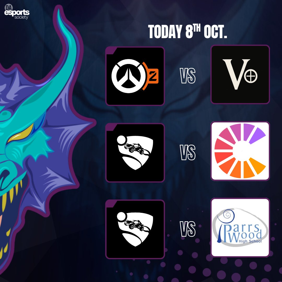teamdagn's tweet photo. First Tournament of the 25/26 season! 🔥🐉

We're taking part in the British Esports Student Champs: Nationals this evening! Our Overwatch 2 &amp; Rocket League teams are ready to take part, so wish them luck as they kick things off in style! 💪🎮
.
#DragonsRise #BritishEsports https://t.co/fuVHRyF4Rz