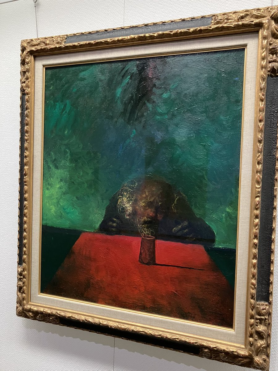 鴨井怜展「見えないものを描く」
絵から叫びが聞こえるようで見てて苦しいんだけど、「ああ自分だけじゃないんだな」と思えるから好き。酔っ払いとか宝くじ売りとか、名もない人たちに寄り添う絵が多いのも好き。
#ひろしま美術館
