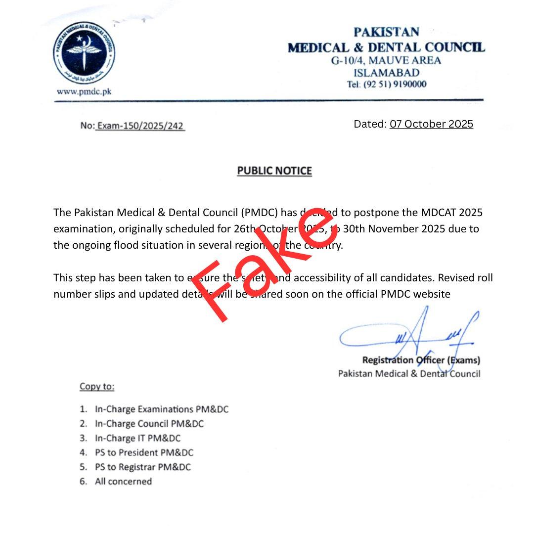 AngoorZahid's tweet image. Any circulating news regarding the postponement is unverified and baseless.
📢 No official notification has been issued by PMDC.
#MDCAT2025 #MDCATPreparation #MedicalEntryTest