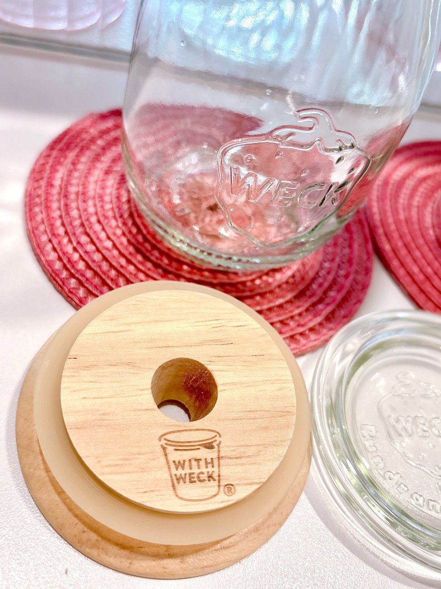 kuromii9638m's tweet image. 蓋が届いたのですよ♪早速何か飲んでみよう♡⃛♡⃛♡⃛とウキウキで、いつものガラスストローを指してみようとしたら...
通らなかった🤣🤣ストロー買ってこないと🥤なにより、蓋の方がお高いのよ！！！

#WECK