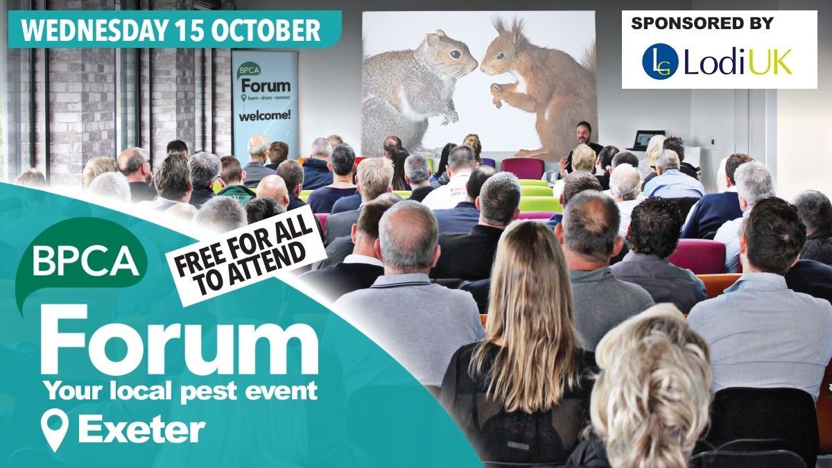 NEXT WEEK ❗Join us in Exeter for our totally free and open-to-everyone Forum! 

We've got talks on reviewing the wasp season, mouse control, BRC and SALSA audits, rat infestations in drains and a talk on innovation from sponsors Lodi. 

Register: buff.ly/2aYxHJR