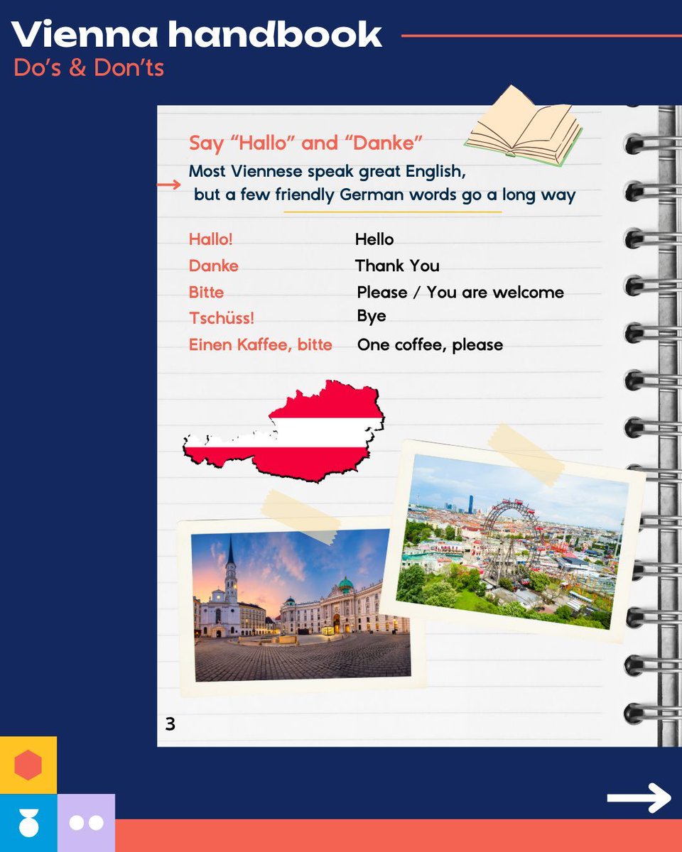 DrupalConEur's tweet image. 🌟 Vienna Handbook: Do’s & Don’ts
Get ready for your trip to Vienna and make the most of your stay! 💙
Explore the local culture, use the city’s convenient transport, and pick up a few basic German words. Locals will appreciate it!
#DrupalConVienna #DrupalCommunity #Vienna