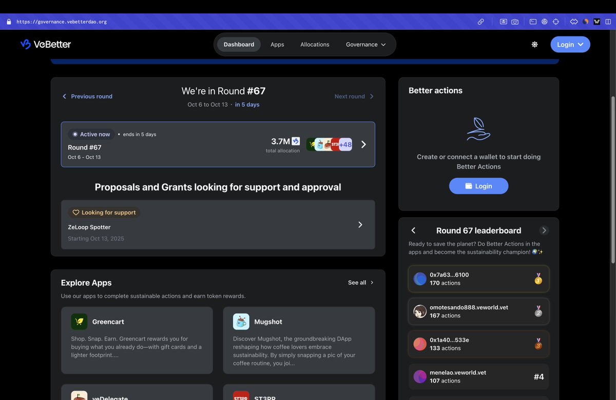 A lot of design polish and improved dark mode version for the governance app is live