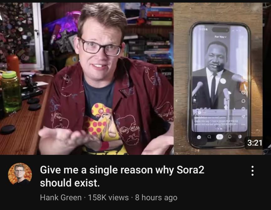 AssafReifer's tweet image. Video Creators know their audience better than anyone. If the most successful creators openly bash Sora 2 then they must be genuinely worried about how viewers will be shifting away to AI-generated content. Maybe Sora 2 is more than a gimmick. Maybe it&apos;s a true competitor.