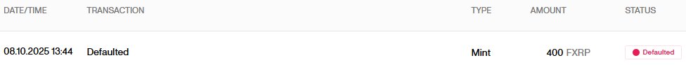 Hi <a href="/BifrostWallet/">Bifrost Wallet</a> , While minting FXRP,  collateral transaction successful but never got pop up for XRP deposit. As this was first time I waited for some time for the sign popup to show up but it never came. First transaction is flagged as Defaulted and I lost my 7.4 FLR