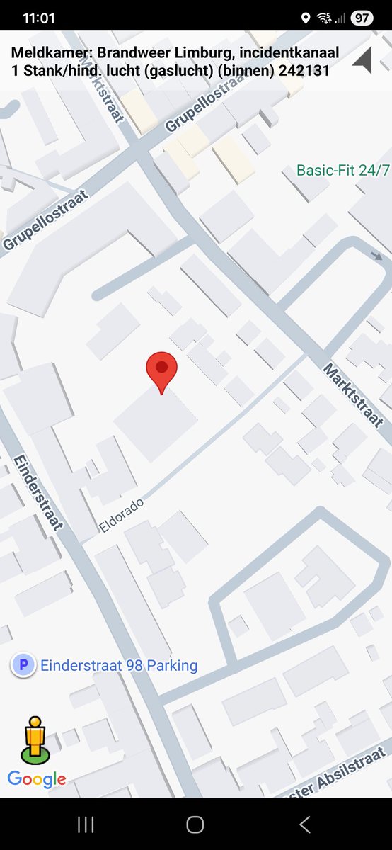 Gaslucht in gebouw Eldorado